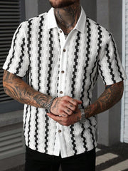 Men's Retro Plaid Knitted Short Sleeve