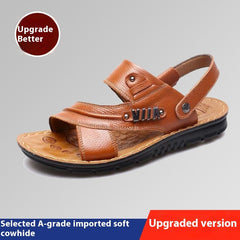 First Layer Cowhide Men's Sandals Summer Genuine Leather Sandals