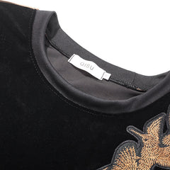 Men's personality embroidery sweater suit