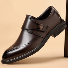 Mens Leather Shoes Made From Full-Grain Cowhide With A Pipe-Shaped Toe