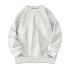 Round-neck Solid-color Suede-fleece Hoodie