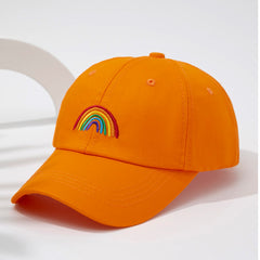 Lady's Embroidered Rainbow Pattern Versatile Sun-protective Baseball Cap For Outdoor Travel And Photography Baseball Cap