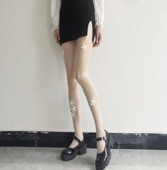 Pearl Flower Silk Stockings For Women In Summer, Thin Cut, Anti Hook Silk Jumpsuit, Sexy Black Silk Socks