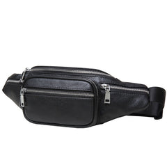 Mens Leather Waist Bag, Large Capacity, Durable First-Layer Cowhide