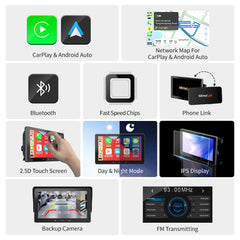 7" kabellose CarPlay-Display-Schnittstelle mit Saugnapf für Zigarettenanzünder, universell