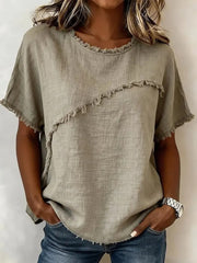 Women's Round-Neck Casual Loose Short-Sleeve Top