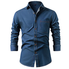 Pure Cotton Wrinkle-Resistant Solid Color Long-Sleeve Mens Casual Jacket