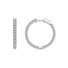A Luxurious And Fashionable Minimalist Jewelry Earring Set Featuring Top-quality Moissanite Stones, Made Of S925 Silver Electroplated With Platinum.