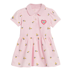 Fashion Girls POLO Short Sleeve Lapel Dress