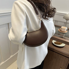 Niche Crescent New Simple All-Match Textured Shoulder Bag For Women