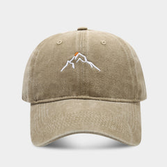 Neue Baseballkappe mit Stickerei „Mountain Peak Sunset“ (gewaschen)