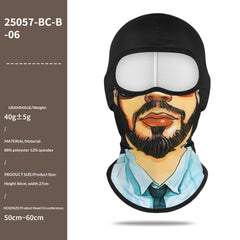Brushed Printed Full-face Neck-covering Hood