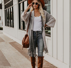 Women's Tassel Sweater Sweater Shoulder Coat