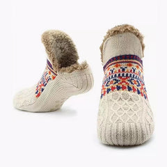 Cozy Fleece Bootie Slipper Socks Non-Slip Indoor Wear For Women And Men