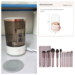 Outil de nettoyage de pinceaux à paupières pour femmes, machine de nettoyage de pinceaux de maquillage électrique portable avec chargement USB, brosse cosmétique automatique