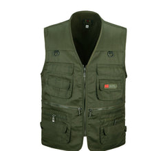 Fishing Vest Outdoor Work Clothes Tooling Foreign Trade Export Vest Shoulder Mountaineering Photography Polyester Cotton Cross-border Special Offer