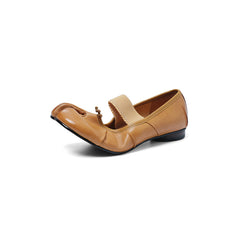 Women's Premium Full Grain Leather Tabi Mary Jane Ballet Flats, Split-Toe Shoes