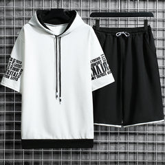 Loose Short-sleeved Hooded Sweater For Teenagers
