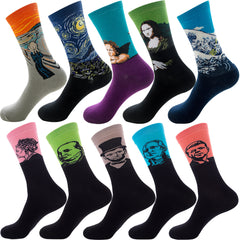 Autumn Diamond-patterned Mens Socks Christmas Animal And Fruit-themed Socks