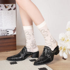 Summer New Socks Children's French Summer Solid Color Mid Tube Socks