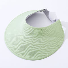 Simple Open-top Wave-pattern Indentation Adjustable Wide-brim Sun Hat For Summer Outdoor Activities, Breathable Open-top Hat