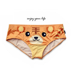 Low Waist Thin Polyester Breathable Cartoon Animal Printed Briefs