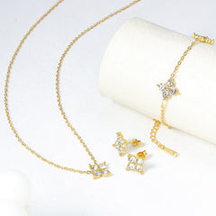 French Babys Breath Bracelet Necklace And Earrings Set