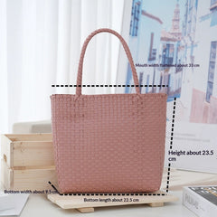 Women's Large-Capacity Woven PVC Beach Bag