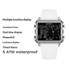 Square Large-dial Sports Watch With Waterproof Electronic Display