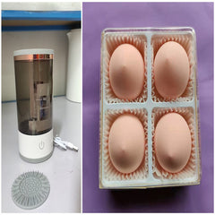 Outil de nettoyage de pinceaux à paupières pour femmes, machine de nettoyage de pinceaux de maquillage électrique portable avec chargement USB, brosse cosmétique automatique