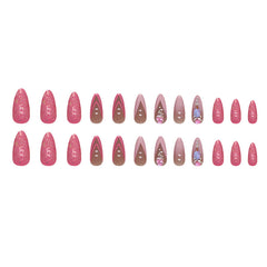 Almond Double French Fake Nails