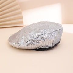 Solid-color Sequin Adjustable Personalized Trend Hat With Shiny Brim. Suitable For Daily Gatherings, Parties And Shopping.