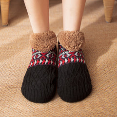 Cozy Fleece Bootie Slipper Socks Non-Slip Indoor Wear For Women And Men