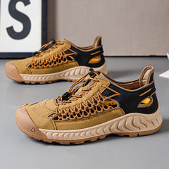 Hand-woven Sandals Men's Non-slip Wear-resistant Summer Outer Wear Breathable Closed Toe