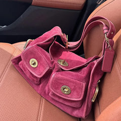 Retro Minimalist Versatile Womens Commuter Shoulder Bag With Multiple Pockets