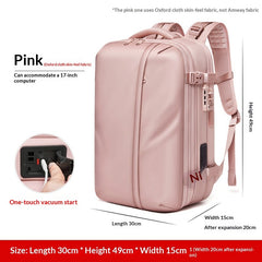 Mens Compressed Backpack Large-Capacity Travel Bag