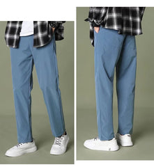 SpringAutumn All Match Stretchy Loose Cropped Suit Pants