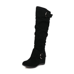 Wedge-heel British-style High-top Womens Knee-high Boots