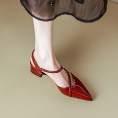 Retro Versatile Closed Toe Low Cut Pointed Toe Sandals