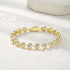 0.5 Carat Luxury And Light Luxury Fashion Jewelry Bracelet Set With Top Moissanite, S925 Silver Plated Gold Material.