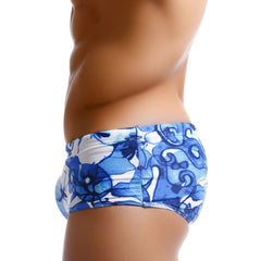 Printed Fashion Boxer Swimming Trunks For Men