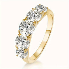 SAnello da donna in argento ecologico con moissanite e zirconia coltivati in laboratorio con marchio 925