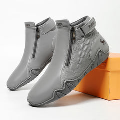 Genuine Leather Plus-Size Cotton Shoes Independent Website High-Top Wear-Resistant Outdoor Casual Shoes