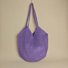 Hollow-out Knitted Tote Bag For Women
