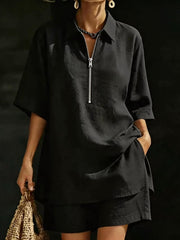Women's Top Short-Sleeve Shirt Set