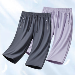 Summer Couple High-Elastic Ice Silk Quick-Drying Pants