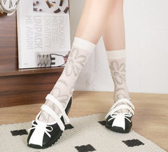 Summer New Socks Children's French Summer Solid Color Mid Tube Socks