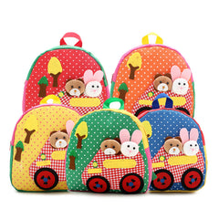 Korean shoulder children's schoolbag kindergarten adorable backpack handmade cartoon baby bag double shoulder bag