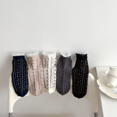 Summer Short Thin Cute Flower Lace Casual Boat Socks