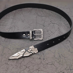 Retro Metal Western Broken Sword Swordsman Carved Belt
